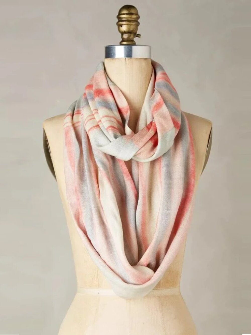 NWT Blank London Anthropologie pink striped Dawn to Dusk infinity scarf